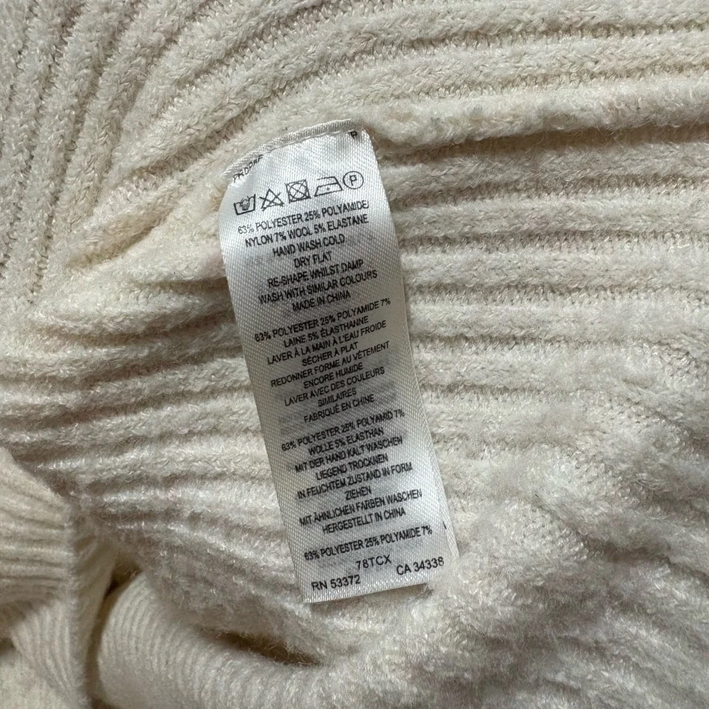French Connection Vhori Mock Neck Sweater In Oatmeal Mel Women’s Size Medium - Picture 10 of 12